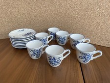 Service de 7 tasses à café KG Luneville avec assiettes modèle Reverbere Bleu