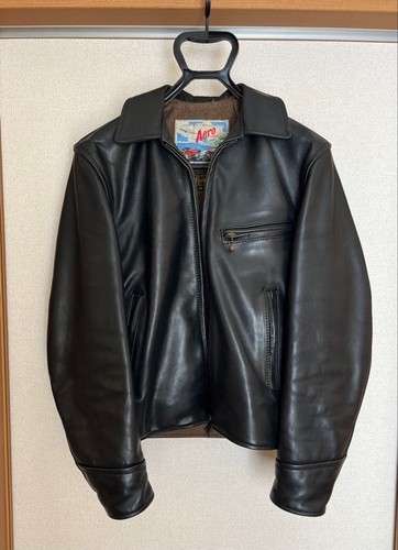 Veste vintage cuir noir - , aéro