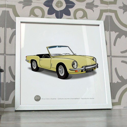 Poster triumph spitfire jaune - triumph,