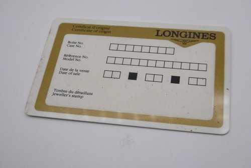 Garantie Longines Vintage