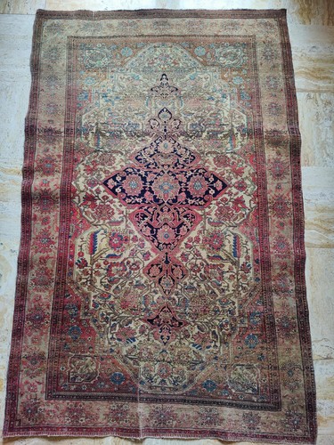Antique kaschan motashem rug - antique,