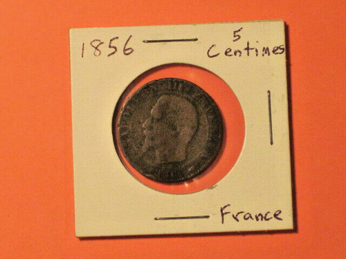 1856 5 centimes coin - ,