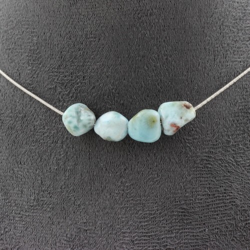 Collier perles larimar - collier, de