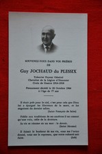 avis décès G. JOCHAUD du PLESSIX légion d'Honneur Croix guerre 14-18 généalogie