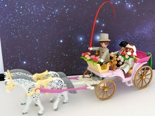 PLAYMOBIL IDEAL COMPLEMENT MAISON VICTORIENNE LE MARIAGE 1900 EN CALECHE MARIES