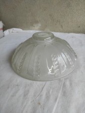 RARE TULIPE ABAT JOUR LUSTRE PLAFONNIER VERRE PRESSÉ GIVRÉ ART DECO EZAN