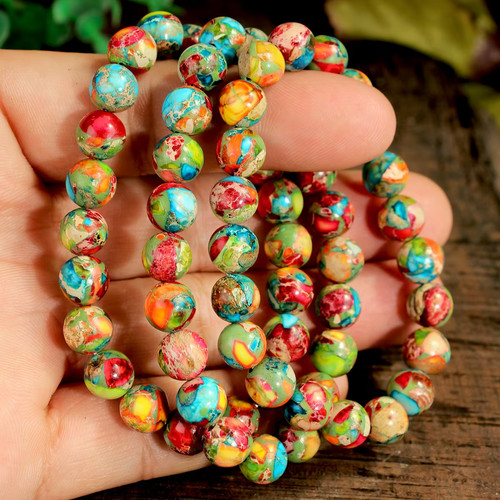 Bracelet perles jaspe - un,