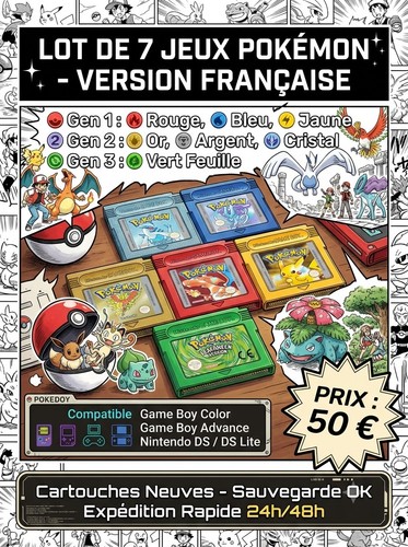 Lot jeux pokémon cartmod - lot,
