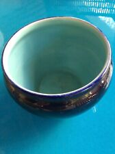 CACHE-POT DE FORME "BOULE", EXTÉRIEUR BLEU NUIT, INTÉRIEUR BLEU TURQUOISE, NEUF