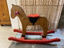 ANCIEN CHEVAL  BASCULE EN BOIS ANNEES 60 JOUET ANCIEN POUR ENFANTS OU DECORATION