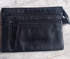 Pochette vintage cuir noir pour ceinture banane sac a main Koenig