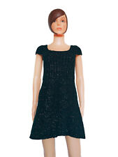 Robe pull courte en maille tricot noire avec fils multicolores Be You K