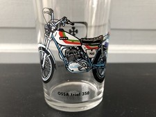 VINTAGE VERRE  OSSA TRIAL 350 Moto Ancienne Publicitaire Moutarde