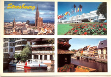 Carte postale - Strasbourg (67) - 4 vues en 1995 + timbre 2,80 F