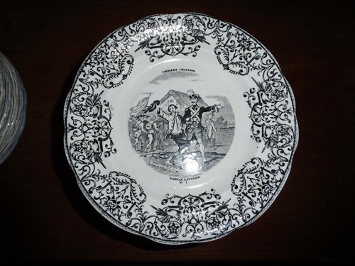 Assiette gien 19e - -,