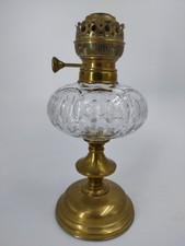 Lampe à huile pétrole ancienne toupie réservoir en cristal de Baccarat