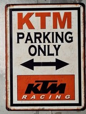 plaque métal vintage KTM Parking Only