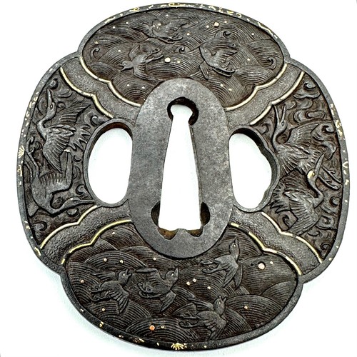 Tsuba 鐔 grues - grues, et