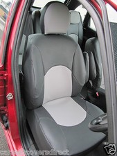 Citroen Xsara Picasso Noir et Gris Similicuir Voiture Siège Housses UK Fabriqué