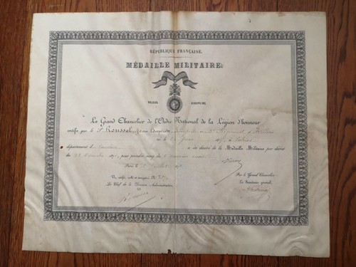 Brevet médaille - la,