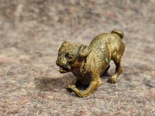 Ancienne sculpture en bronze de Vienne Chien Figurine Statuette