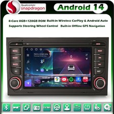 8-Core 8GO+128GO Android 14 Autoradio GPS Audi A4 S4 RS4 Seat Exeo DAB+ CarPlay