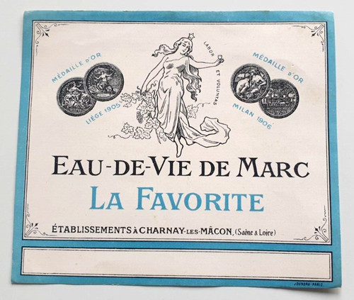Ancienne etiquette eau vie - ancienne, de