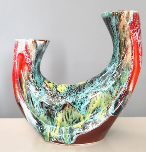 Vase double signé - , vallauris