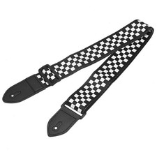 Guitare Sangles Épaule Ceintures Réglable Sangle Noir Blanc pour Guitare Basse