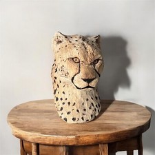 sculpture en bois guépard 