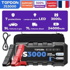 TOPDON JS3000 3000A 24000mAh 12V Banque de puissance de démarrage Jump Starter