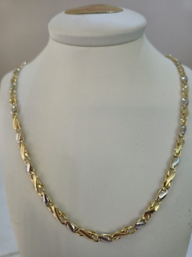 Collier chaîne jaune blanc - or,