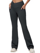 Legging évasé avec poches pour femme - Pantalon de yoga taille haute - Pantal...