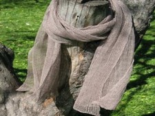 Foulard en lin gris naturel