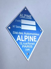 Plaque constructeur ALPINE
