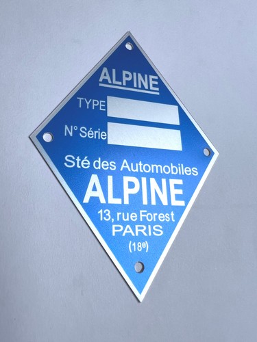 Plaque constructeur alpine - constructeur,