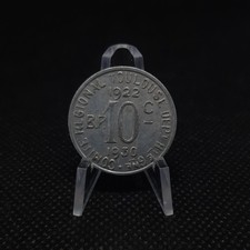 Nécessité - 10 centimes de franc 1922 - Union Latine, TB+, sous pochette