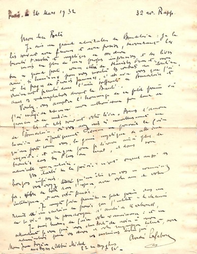 Lettre autographe andré - autographe, d'andré