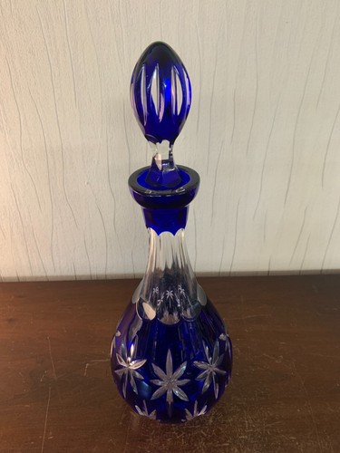 Carafe overlay bleu - , cristal