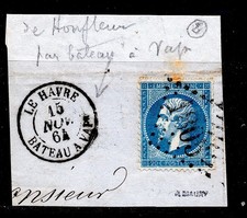 ?  SUPERBE oblit LE HAVRE  BATEAU A VAPEUR  / A VOIR?