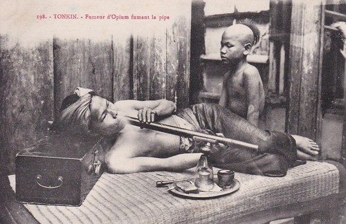 Tonkin fumeur opium - -, fumant