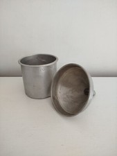 Vintage Mesure À Lait Demi Litre Aluminium Epicerie Ancien Outil Entonnoir Signé