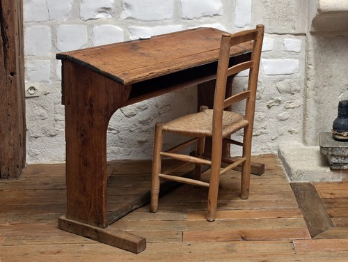 Ancien pupitre écolier - ancien, /