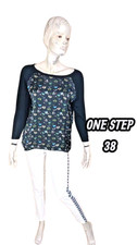 One Step Taille 38 Superbe haut top tee shirt manches longues noir femme