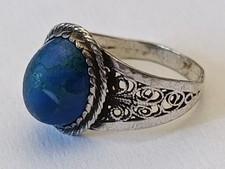 Bague Argent Massif & Pierre à Identifier Taille 58 - 3,5 g Bijoux