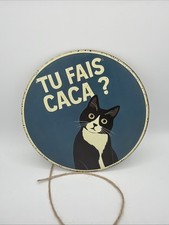 Plaque WC Humoristique Chat Tu