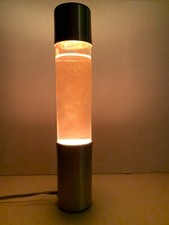 LAVA LAMP - LAMPE A PAILLETTES - SPACE AGE - ALU BROSSE CYLINDRE