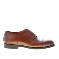 SANTONI chaussures homme brown soft leather lace-up oxford dress classical