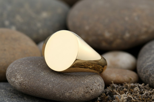 Bague chevalière ovale or - chevalière,
