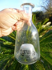 ANCIENNE CARAFE PUBLICITAIRE LOUPE " NORWEGE "ABSINTHE LIQUEUR A BASE DE GOUDRON